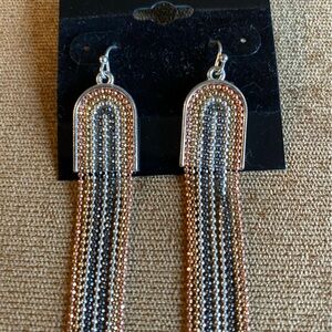 Chic Silver and Gold Beaded Earrings